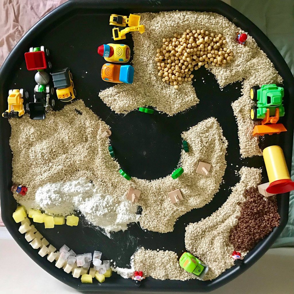 Edible Construction Sensory Bin - Super Simple