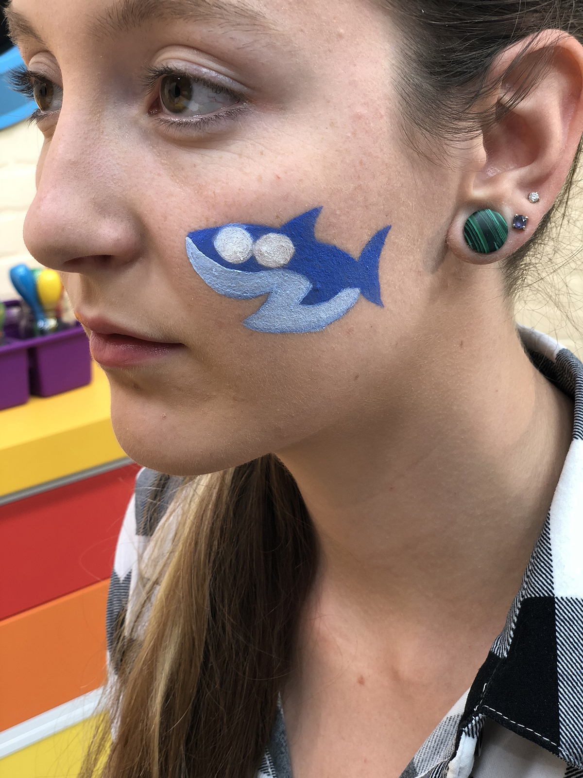 baby shark face paint