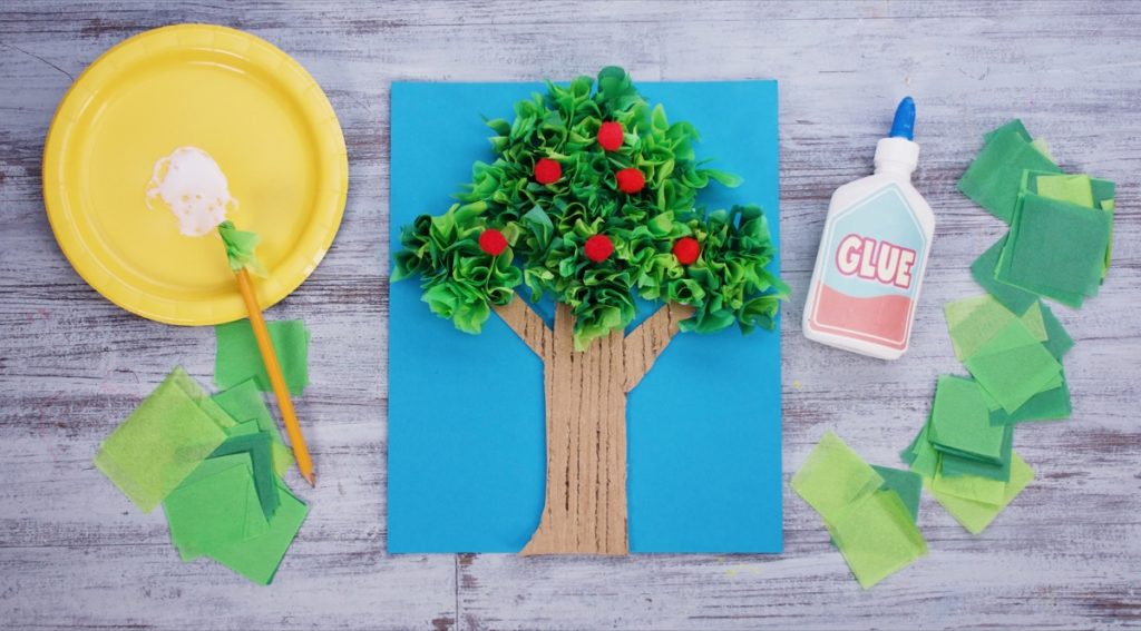 Tissue Paper Tree Craft Super Simple