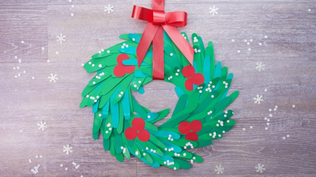 Winter Wreath Craft with Hand Cut Outs - Super Simple