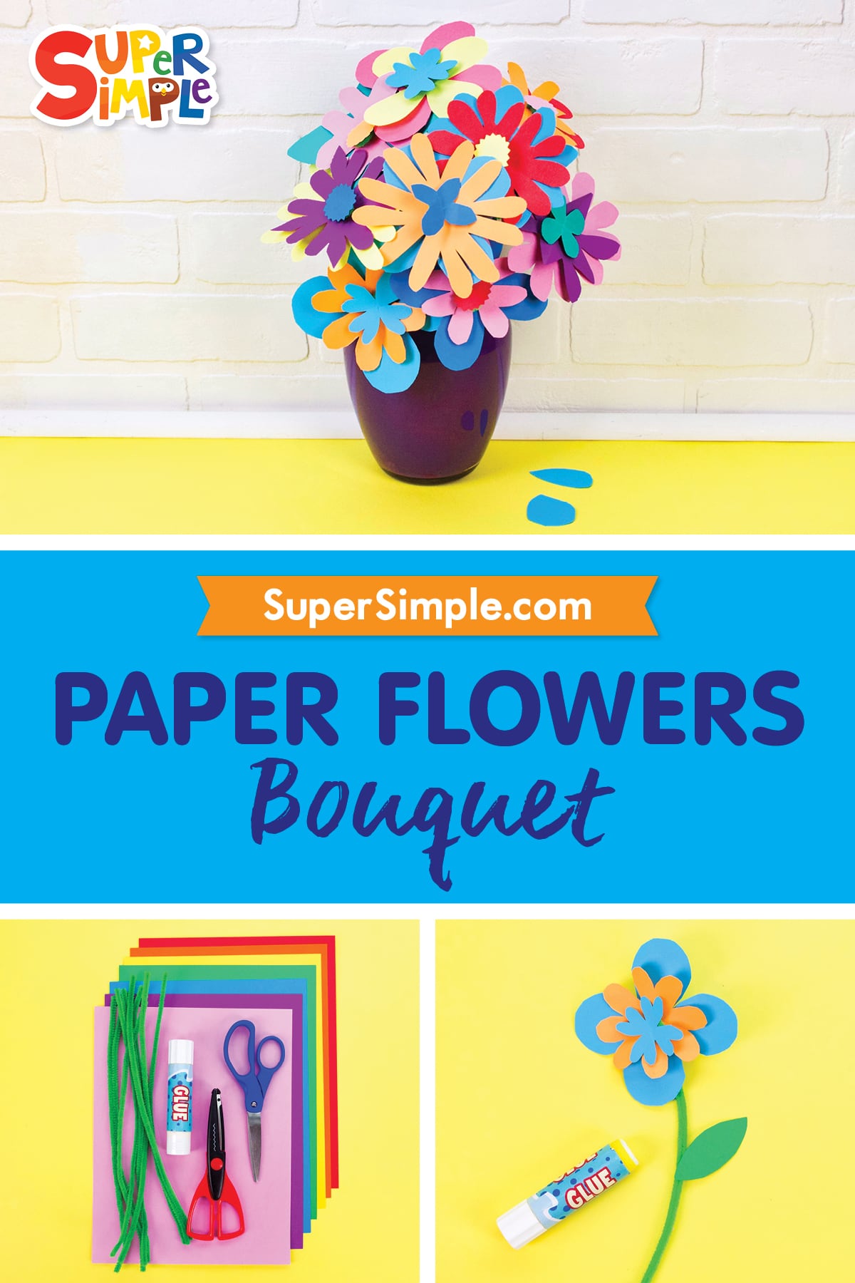 Paper Flowers Bouquet Craft - Super Simple