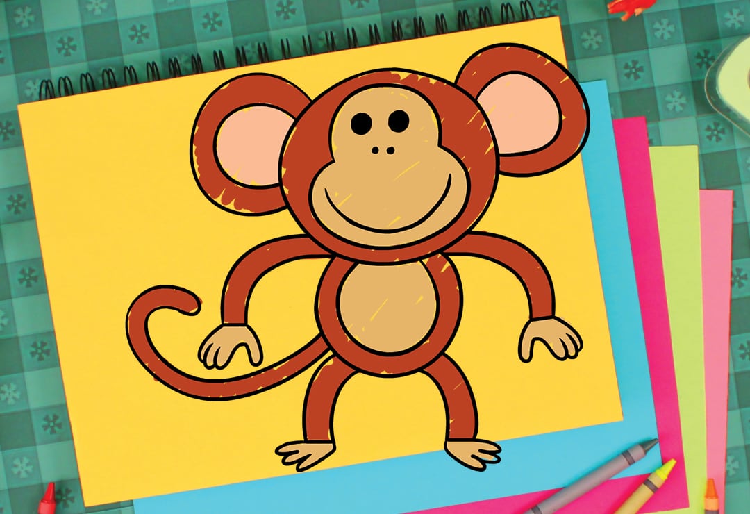 How To Draw A Monkey - Super Simple