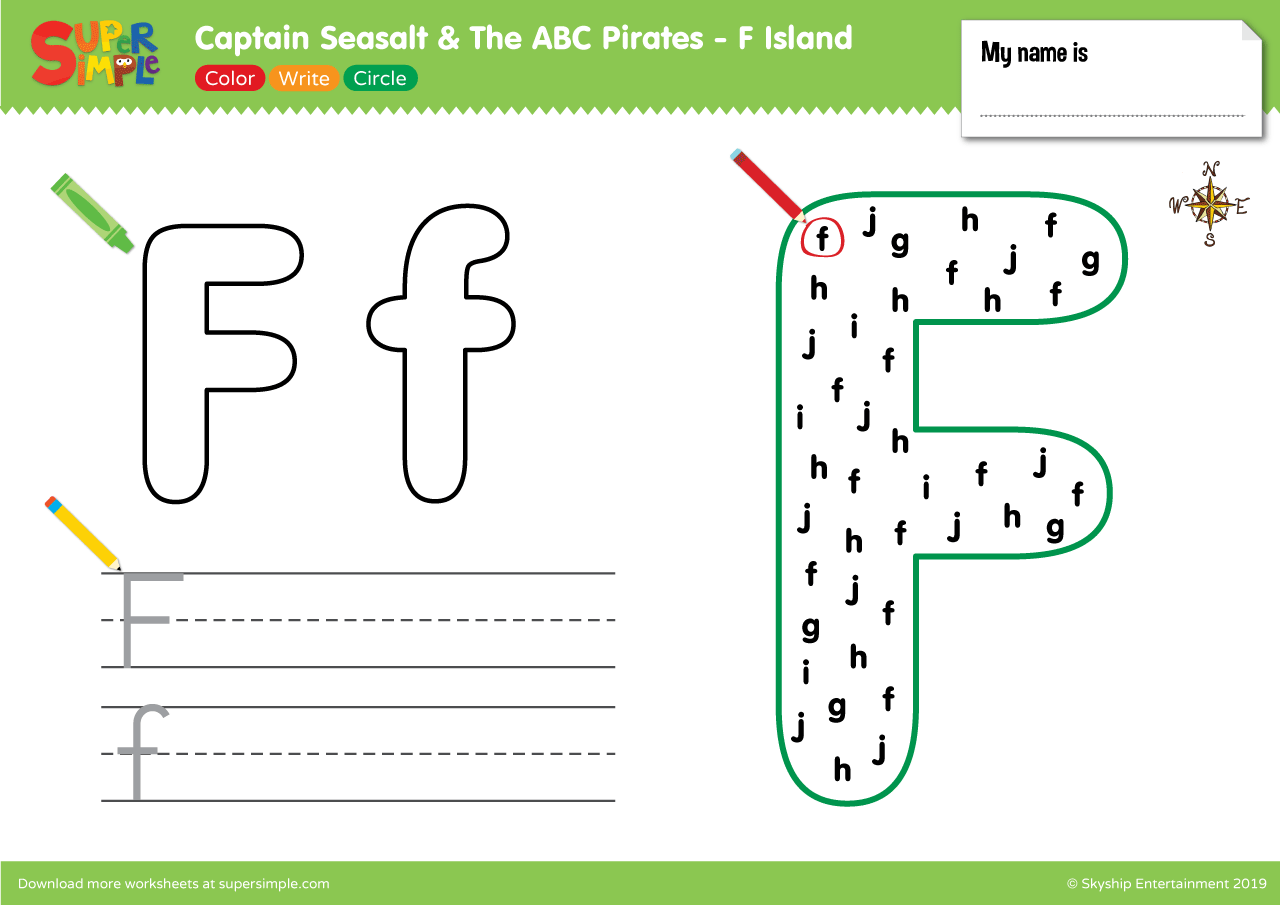 Captain Seasalt And The Abc Pirates F Color Write Circle Super Simple