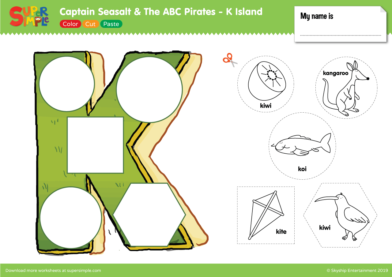 captain seasalt and the abc pirates k color cut paste super simple