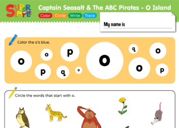 Captain Seasalt And The ABC Pirates "O" - Color, Circle, Write, Trace