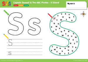 Captain Seasalt And The ABC Pirates "S" - Color, Write, Circle
