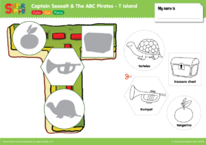 Captain Seasalt And The ABC Pirates "T" - Color, Cut, Paste