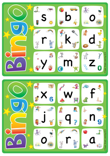 Alphabet/Vocabulary Bingo Game - Lowercase Letters a-z - Super Simple