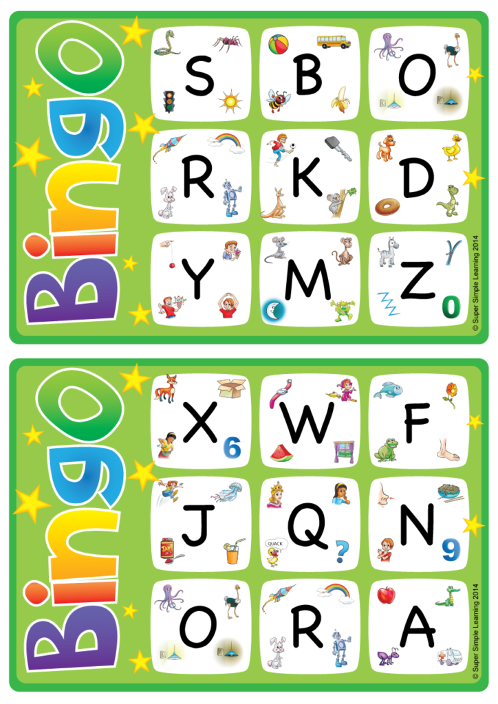 Alphabet Vocabulary Bingo Game Uppercase Letters A Z Super Simple