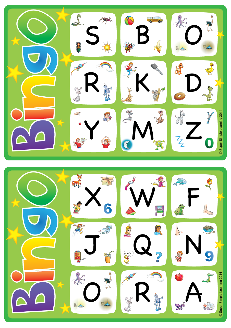 alphabetvocabulary bingo game uppercase letters a z
