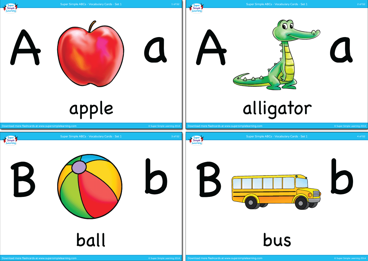 Alphabet Vocabulary Flashcards Set 1 Super Simple