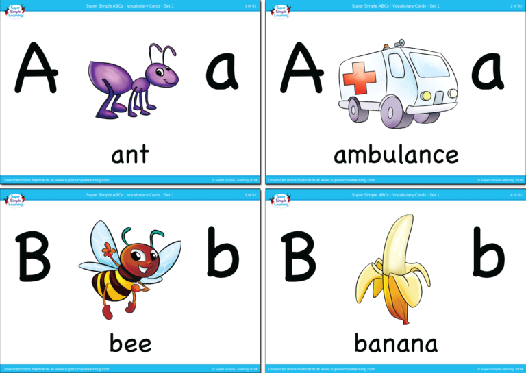 Alphabet Vocabulary Flashcards Set 2 Super Simple