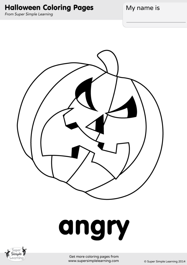 Angry Coloring Page - Super Simple