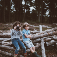 Two Children Taking photos