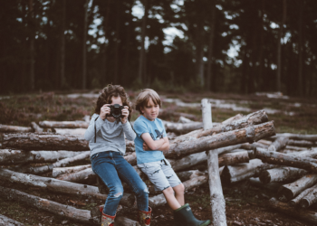 Two Children Taking photos