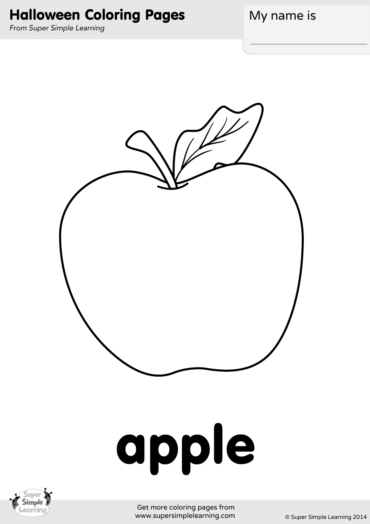 Apple Coloring Page - Super Simple