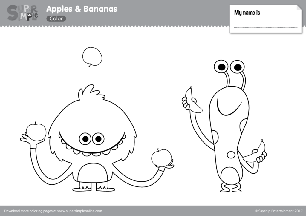 apples  bananas coloring pages  super simple