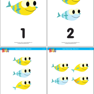 10 Little Fishies Counting Flashcards - Super Simple
