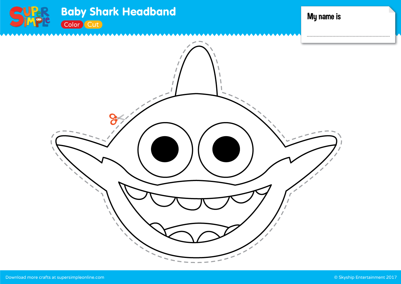 Baby Shark Headband - Super Simple Throughout Headband Card Template