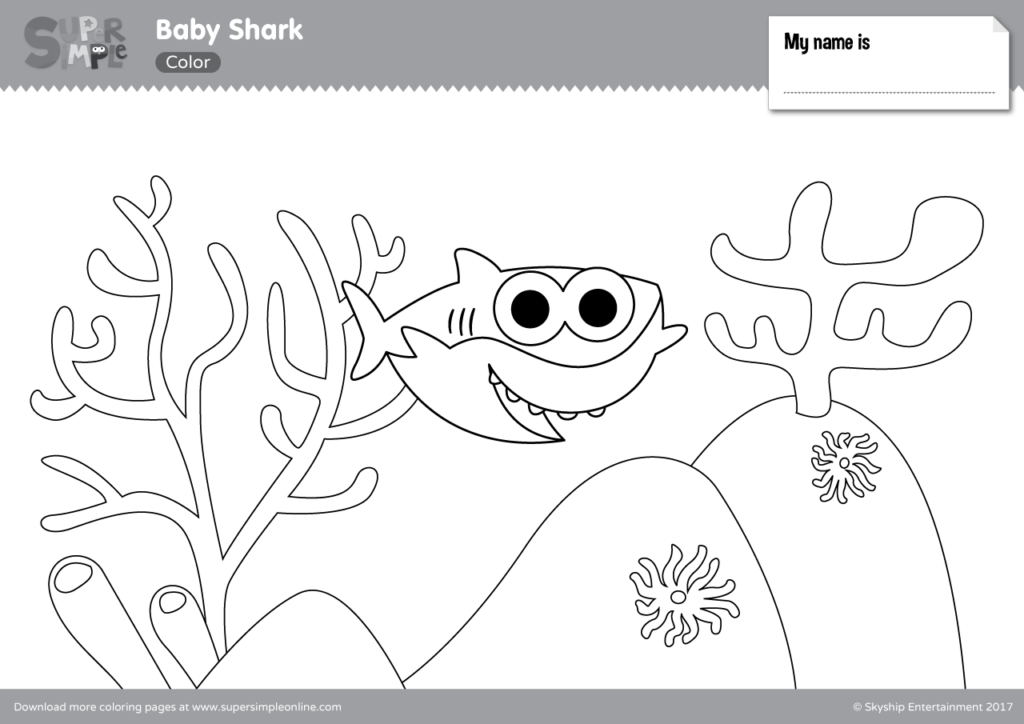 Baby Shark Coloring Pages Super Simple