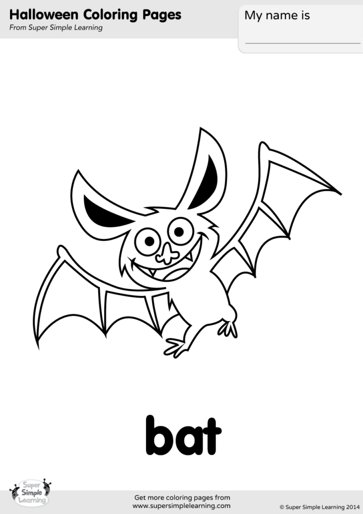 Bat Coloring Page - Super Simple