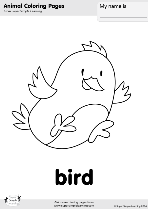 Bird Coloring Page - Super Simple