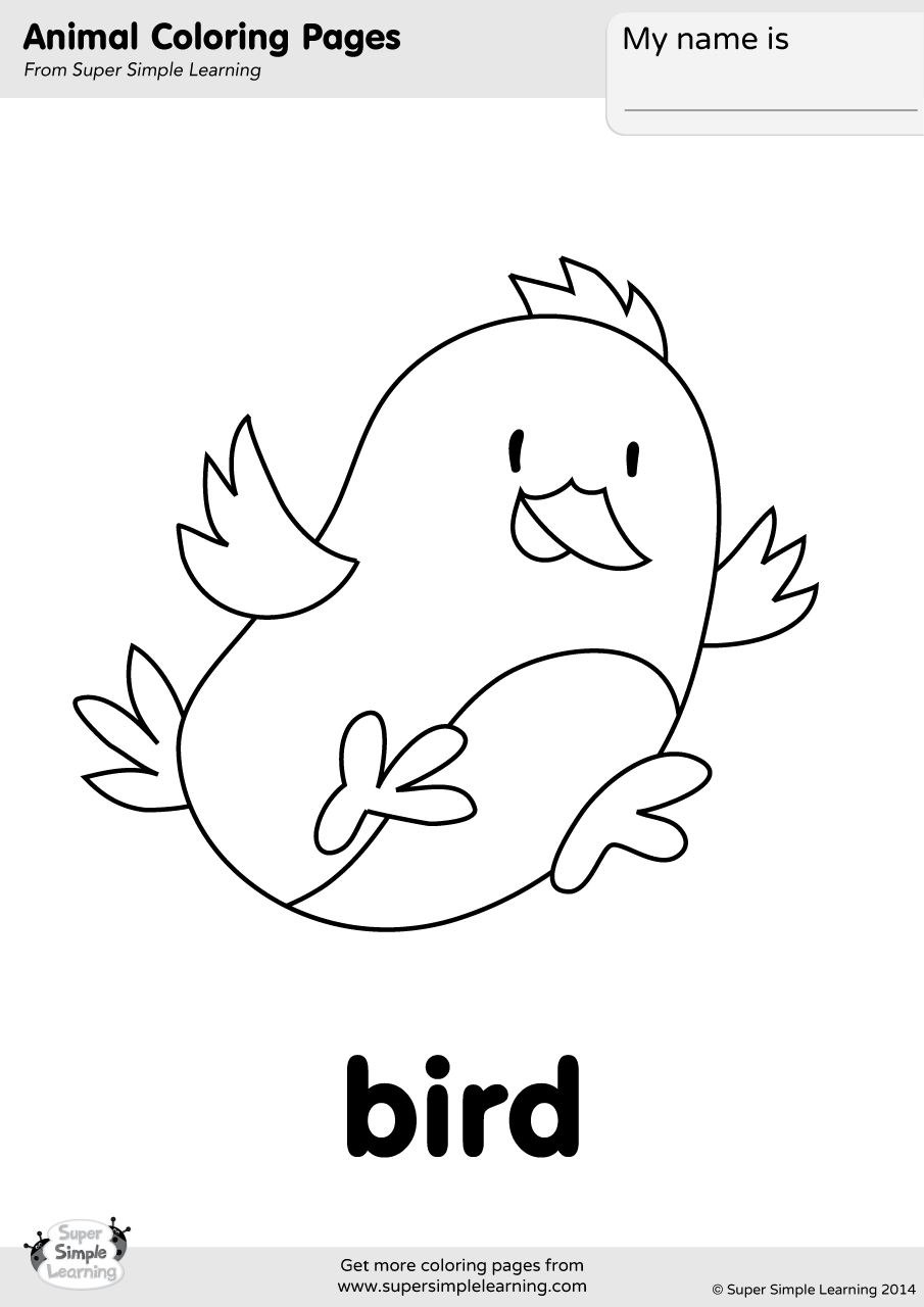Download Bird Coloring Page - Super Simple