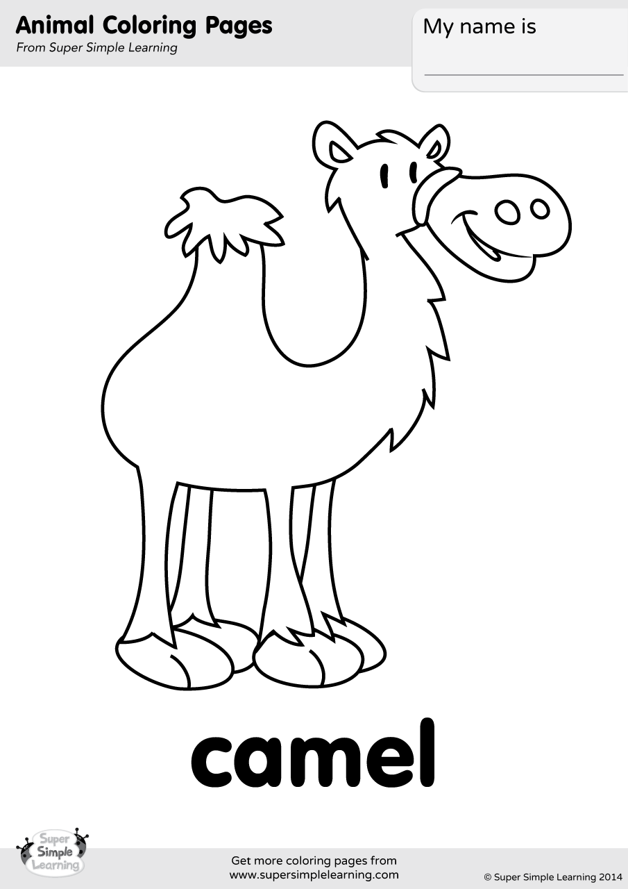 Camel Coloring Page Super Simple