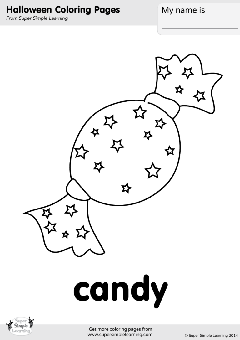 Coloring Candy Sign Candy Coloring Page - Super Simple