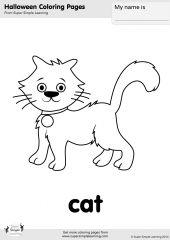 Cat Coloring Page (1) - Super Simple