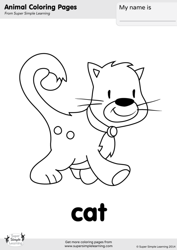 Easy Step-by-Step Cat Drawing for Kids Coloring Page