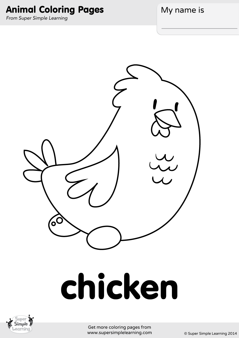 Chicken Coloring Page   Super Simple