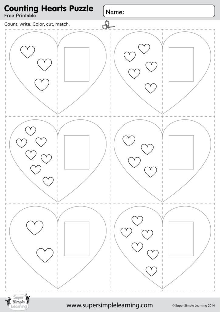Counting Hearts Worksheet