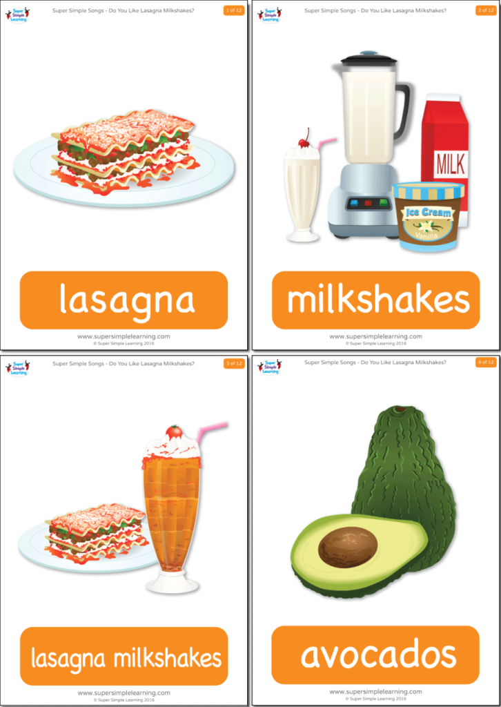 Do You Like Lasagna Milkshakes? Flashcards - Super Simple