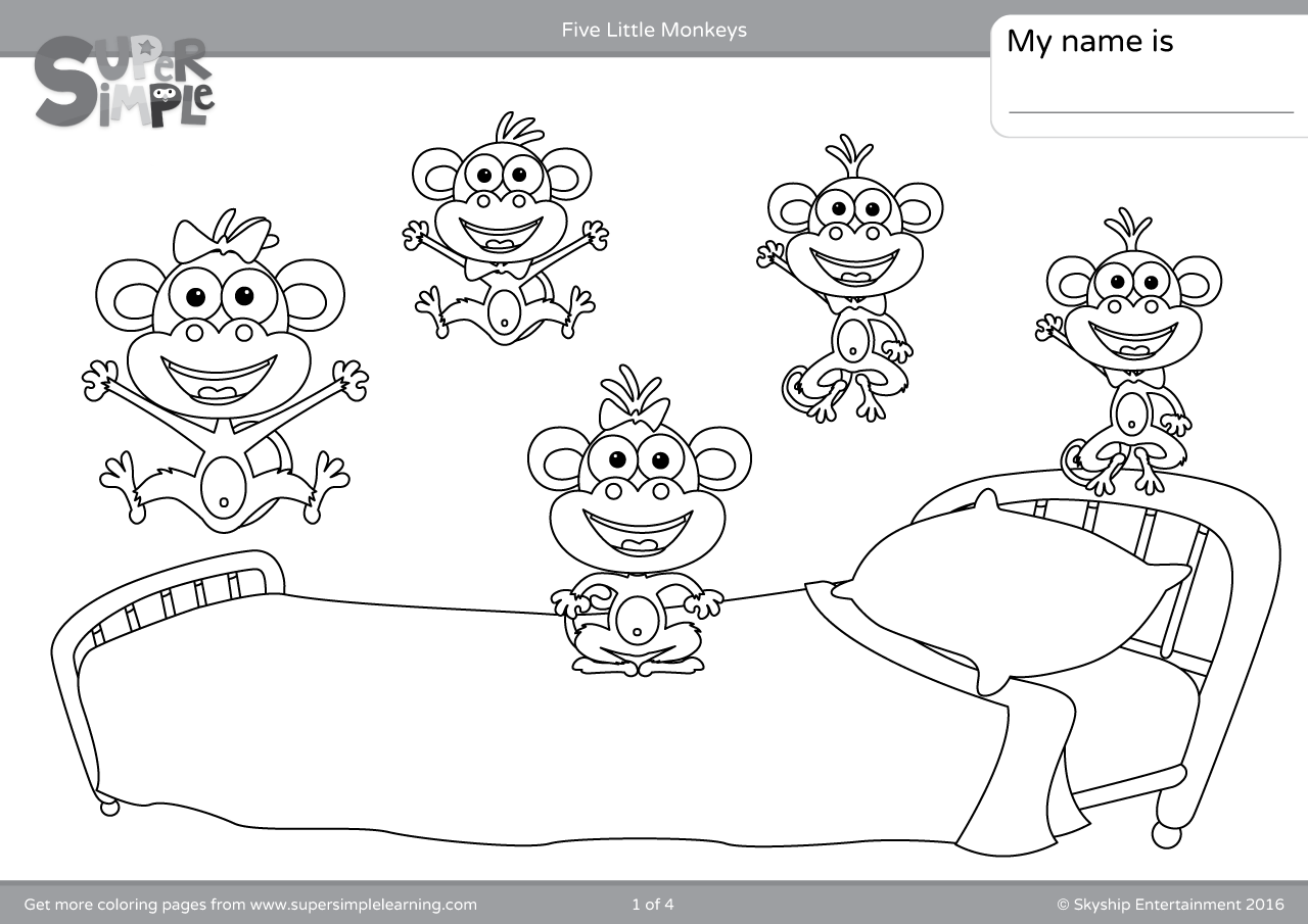 Five Little Monkeys Jumping On The Bed Coloring Pages Coloring Pages Five Little Monkeys Jumping On The Bed Coloring Pages Coloring Pages