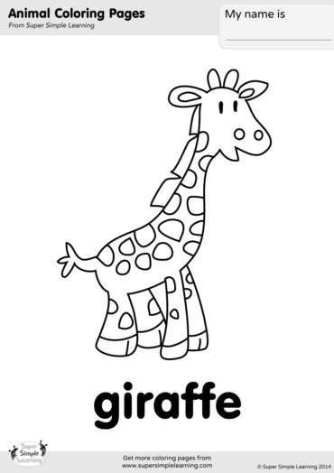 Giraffe Coloring Page - Super Simple