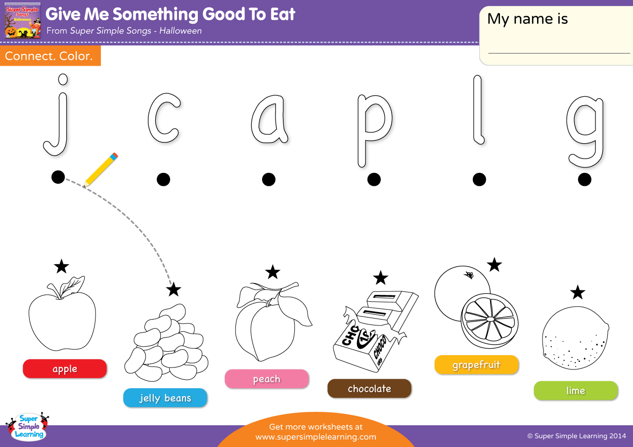 Give Me Something Good To Eat Worksheet Lowercase Letter Matching 1 Super Simple