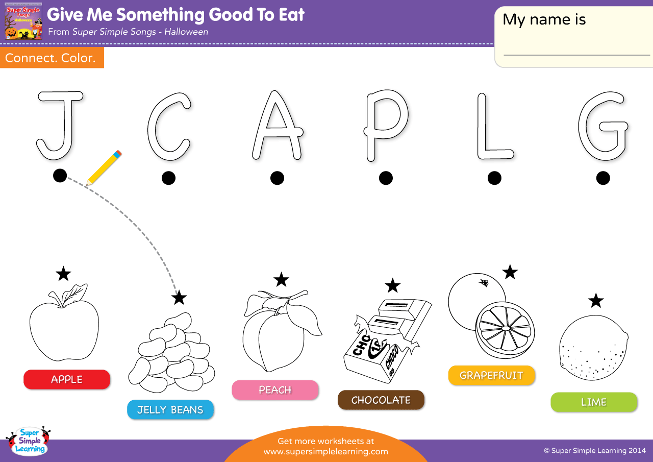 give me something good to eat worksheet uppercase letter matching 1 super simple