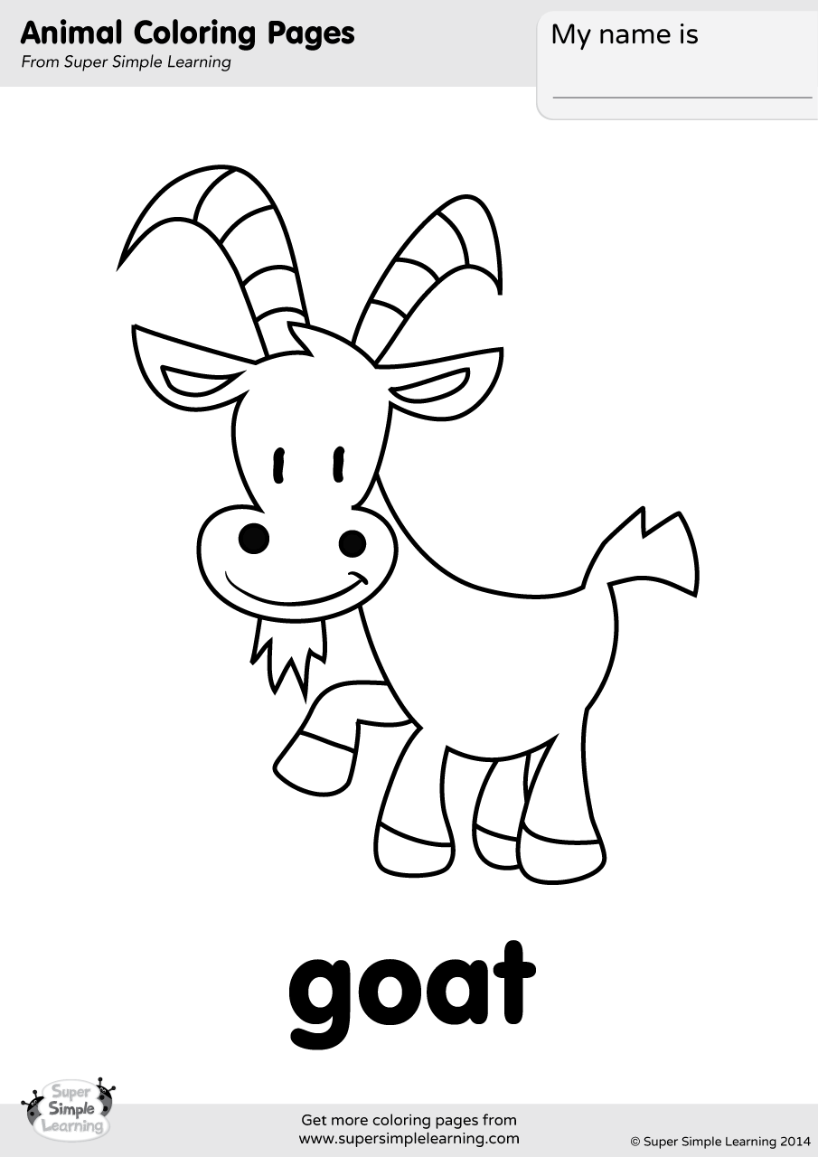 Goat Coloring Page - Super Simple