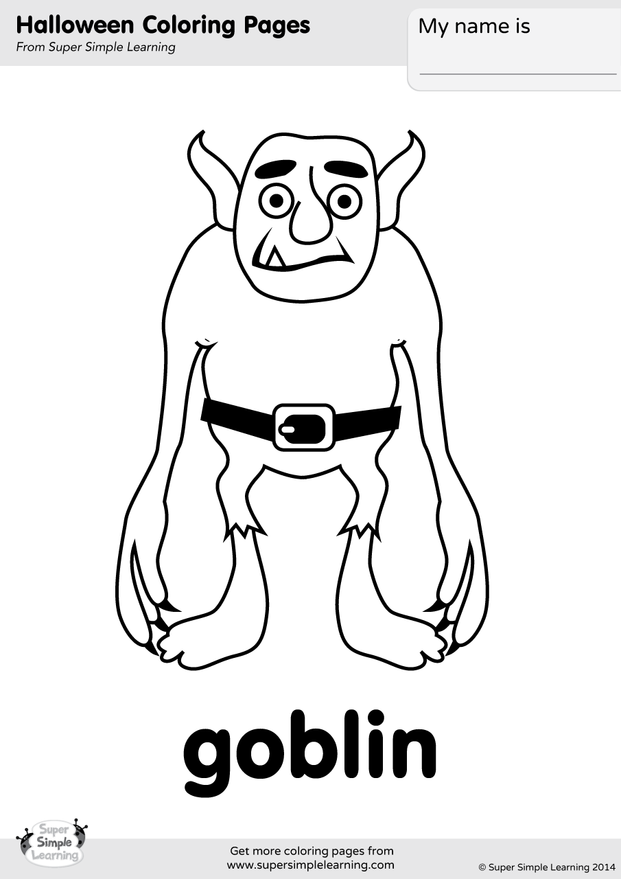 Goblin Coloring Page - Super Simple