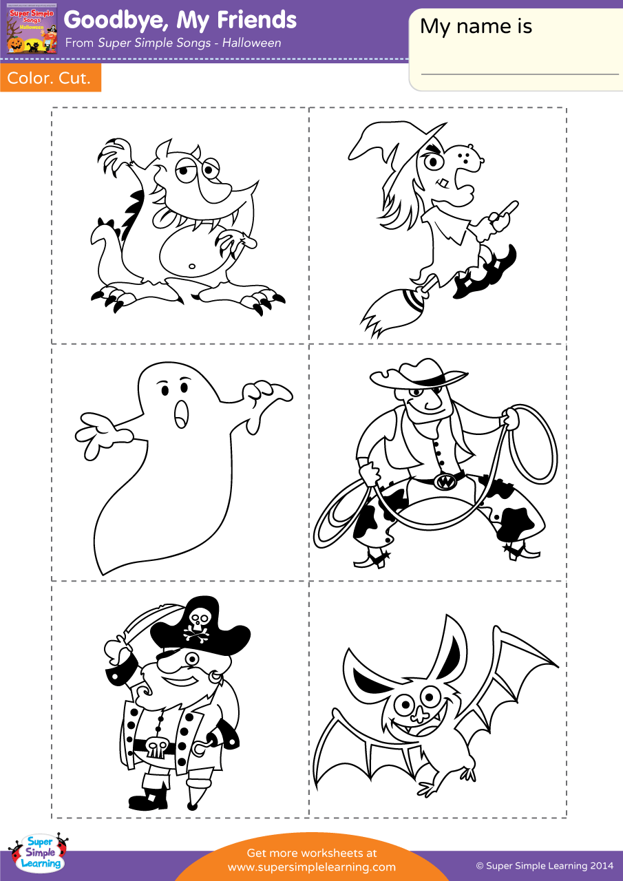 Simple song bye. Super simple Songs Halloween. Cookie and friends Halloween раскраска. Super simple. Super simple Songs Halloween Worksheets.