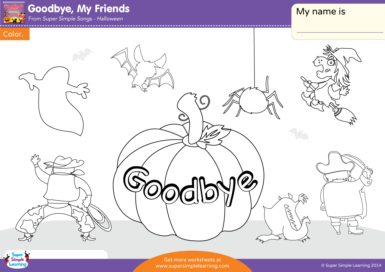 goodbye coloring pages