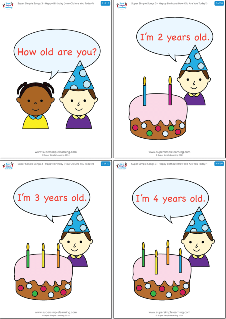 Happy Birthday How Old Are You Today Flashcards Super Simple