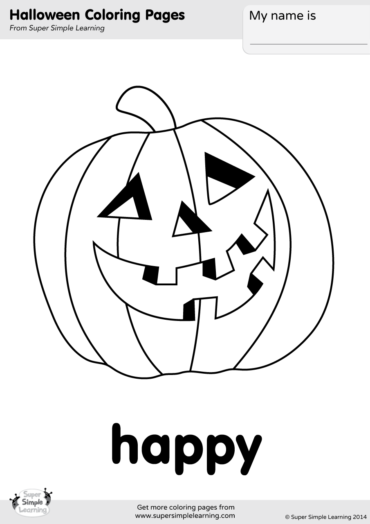 Happy Coloring Page - Super Simple