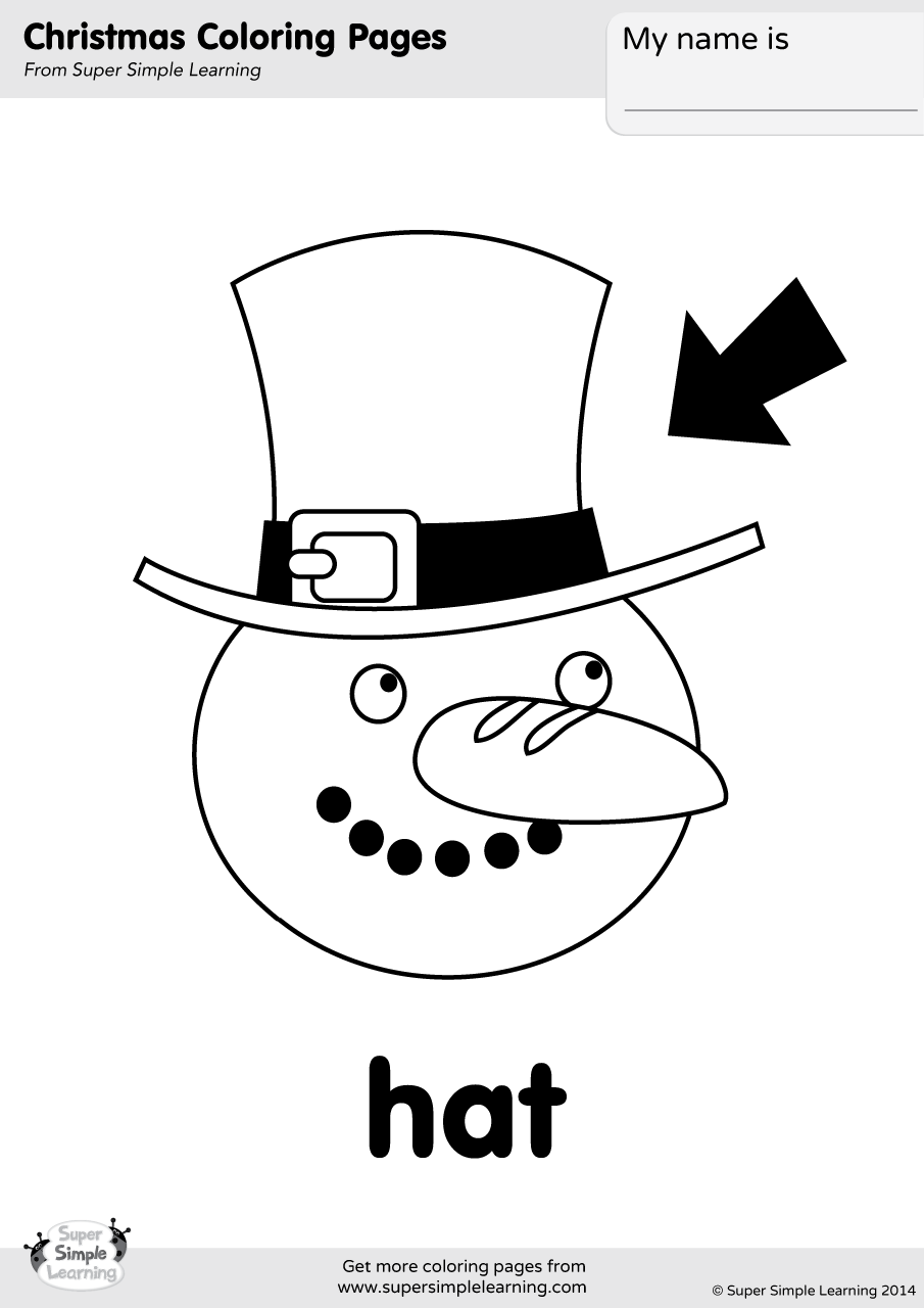 top hat coloring page