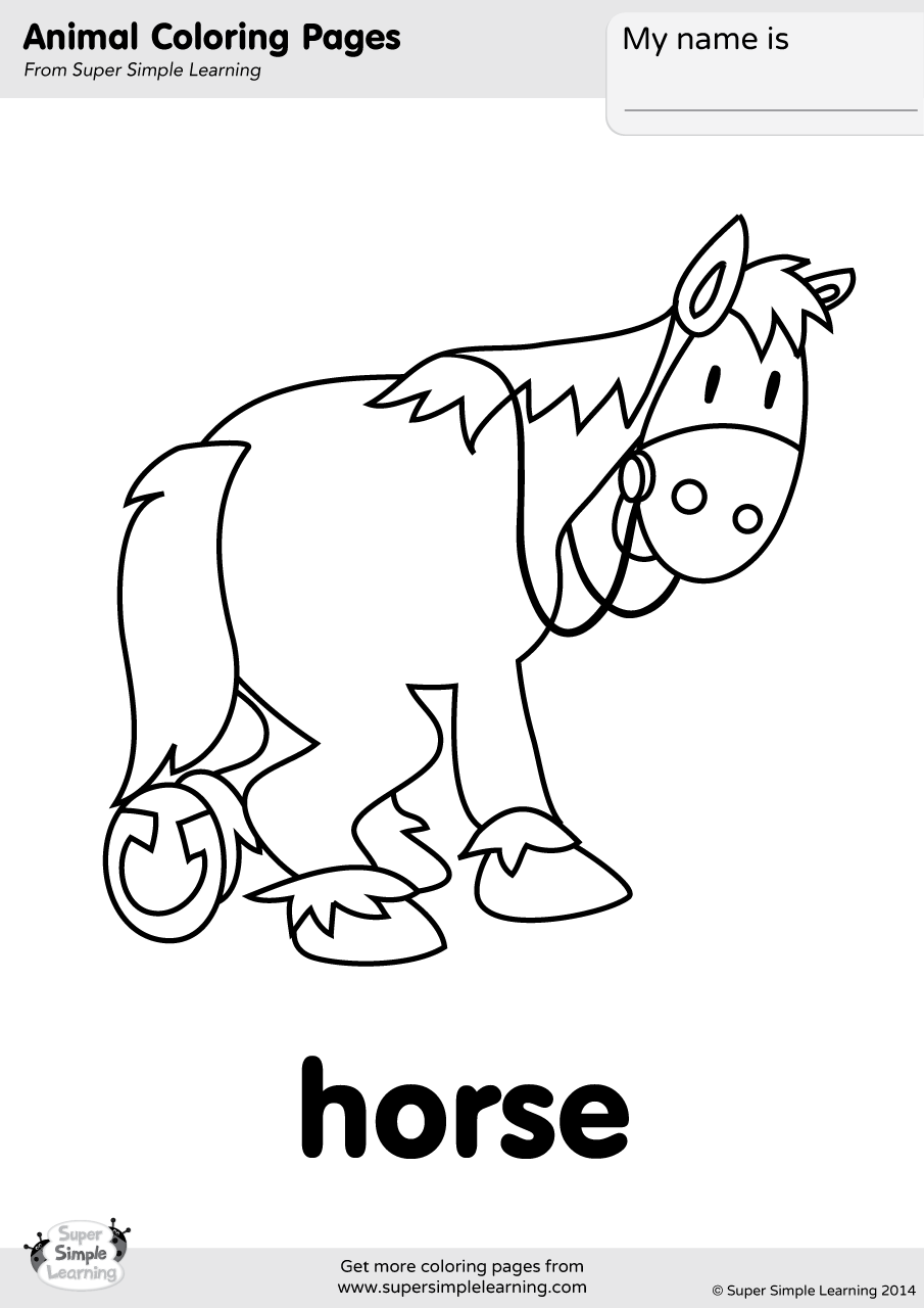 Horse Coloring Page - Super Simple
