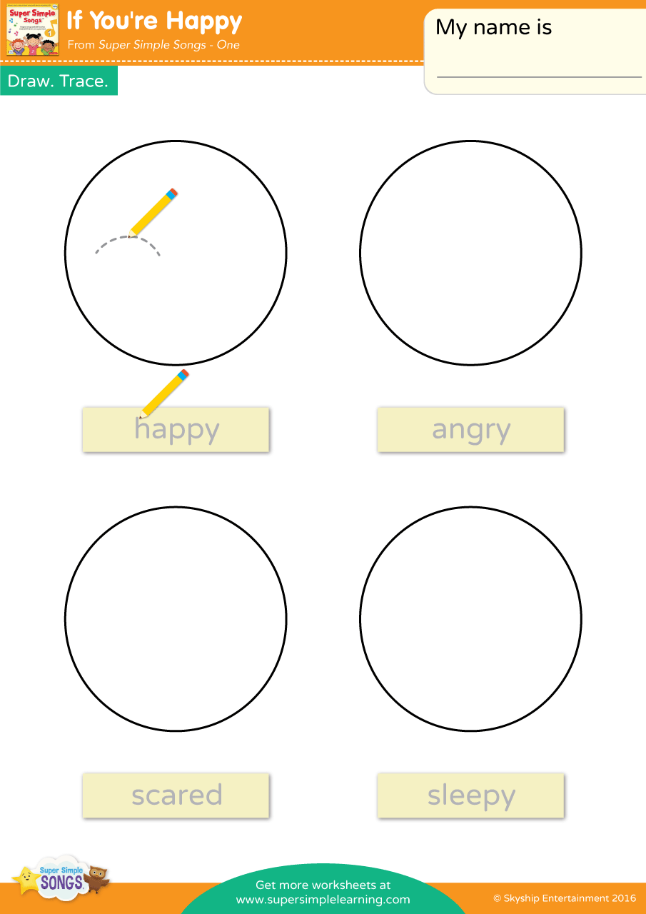 If You're Happy - Listen Draw Trace - Super Simple