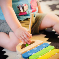 child with xylophone