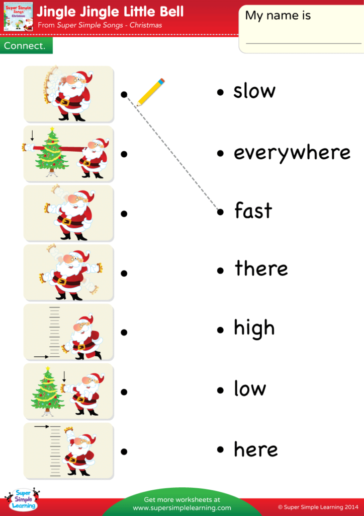 jingle connect worksheet bell word correct