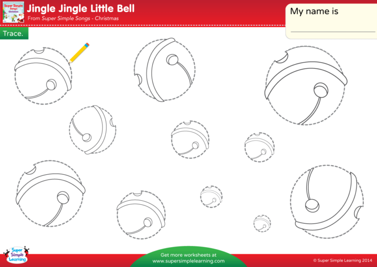 Jingle Jingle Little Bell Worksheet Trace The Bells Super Simple